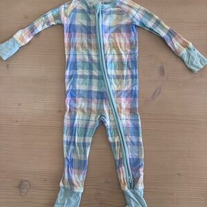 Little Sleepies Pastel Plaid Kids Footie